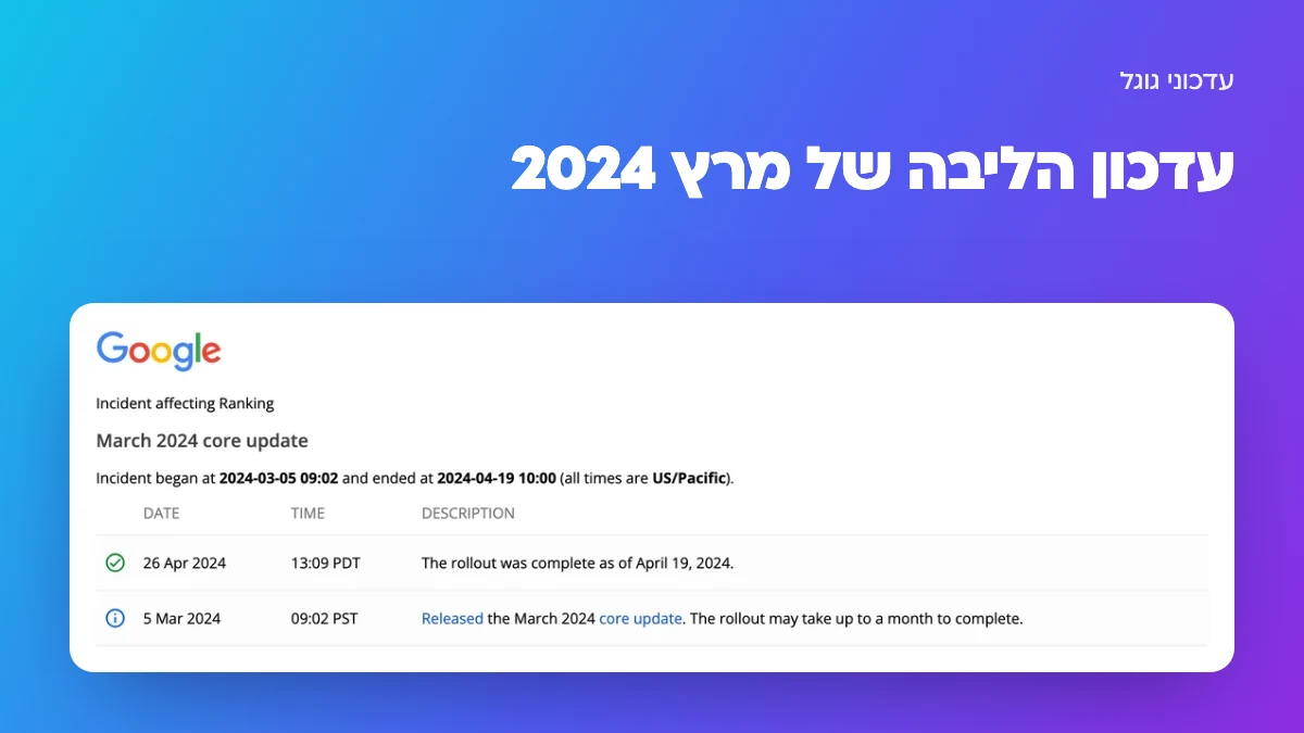 עדכון הליבה של מרץ 2024: מה השתנה בגוגל ומה אוסרת מדיניות הספאם החדשה?