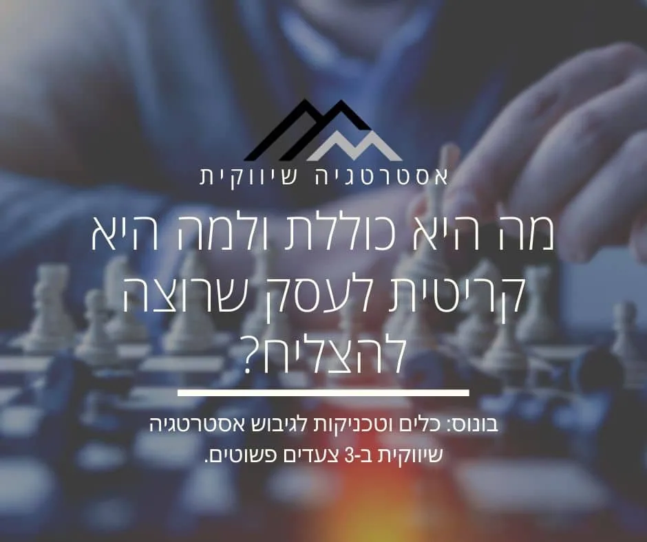 אסטרטגיה שיווקית: מה היא כוללת ולמה היא חשובה כל כך?