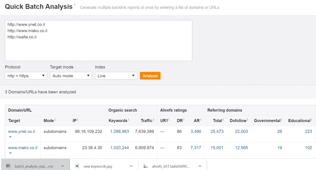 batch analysis