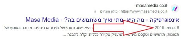 תאריך פרסום ישן שמוצג בתוצאת חיפוש בגוגל