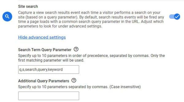הגדרות מתקדמות של Site search ב-GA4: פרמטרים של מונחי חיפוש