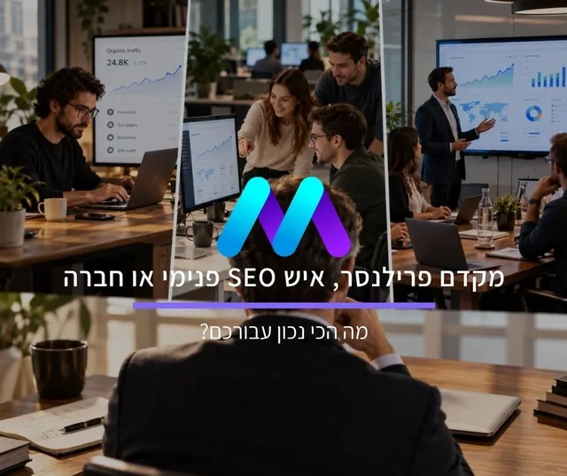 מקדם אתרים פרילנסר, איש SEO פנימי או חברת קידום אתרים: מה מתאים לארגון שלכם?