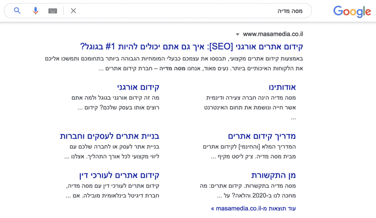 סייטלינקס (Sitelinks)