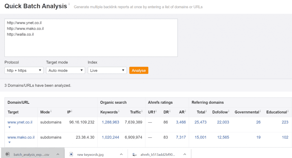 batch analysis