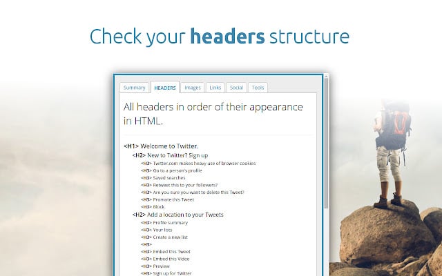 כותרות בדף מתוך SEO META in 1 CLICK