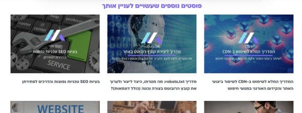 פוסטים נוספים כחלק ממבנה סיילו באתר
